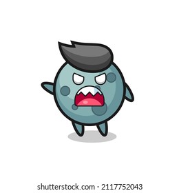 cute asteroid cartoon in a very angry pose , cute style design for t shirt, sticker, logo element