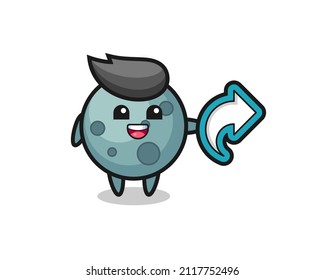 cute asteroid hold social media share symbol , cute style design for t shirt, sticker, logo element