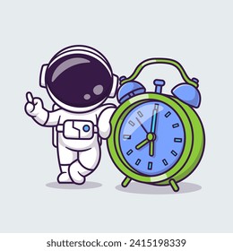 Cute Astronaut With Alarm Clock Cartoon Vector Icon
Illustration. Science Technology Icon Concept Isolated
Premium Vector. Flat Cartoon Style