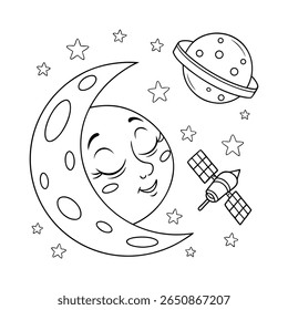 Cute Astronaut and Alien Space Adventure Coloring Pages for Kids	