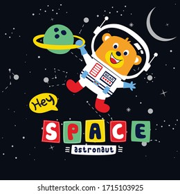 Cute Astronaut Animal Cartoon Vector