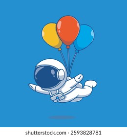 Cute astronaut balloon vector children's illustration Q edition vector cartoon illustration