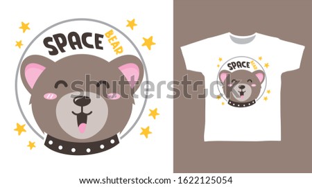 Cute astronaut bear design vector illustration ready for print on tee, poster and other uses.