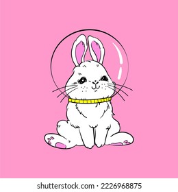 süßes Astronautenbunny-Vektorbild