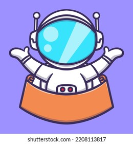 Cute astronaut for business cartoon vector icon illustration