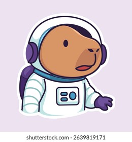 Cute Astronaut Capybara Illustration Design
