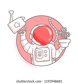 cute astronaut cartoon