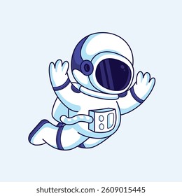 Cute Astronaut Cartoon Character Icon Illustration