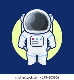 Cute astronaut cartoon Free Vector