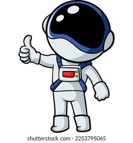 Cute astronaut cartoon giving thumbs up