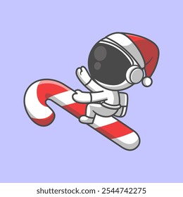 Süße Astronaut Cartoon-Illustration. Lernsymbolkonzept. Flacher Cartoon-Stil