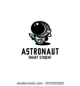 cute astronaut cartoon illustration vector, icon, logo, print