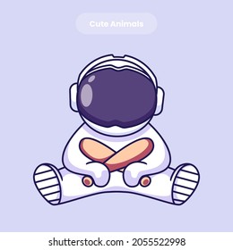 Cute astronaut cartoon vector icon illustration