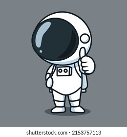 Cute Astronaut Cartoon Vector Icon Illustration. Science Technology Icon Concept Isolated Premium Vector. Flat Cartoon Style