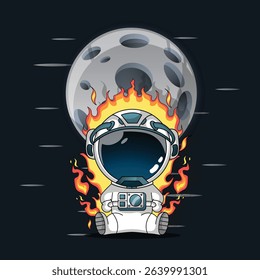 Cute Astronaut Cartoon Vector Icon Illustration.