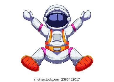 Cute Astronaut Character Design Illustration