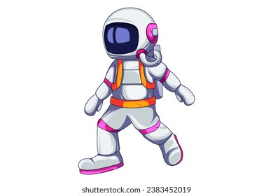 Cute Astronaut Character Design Illustration