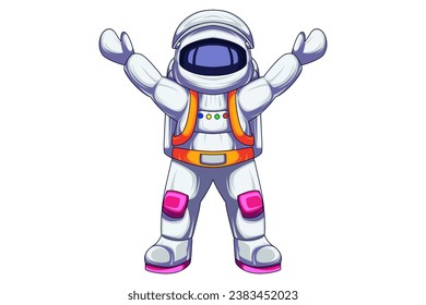 Cute Astronaut Character Design Illustration