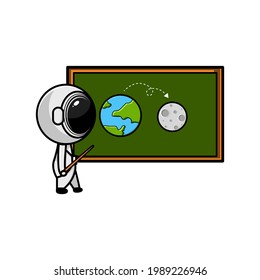 cute astronaut character on white background