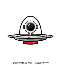 cute astronaut character on white background