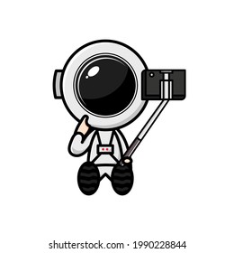 cute astronaut character on white background