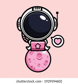 cute astronaut character vector design