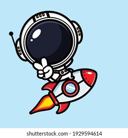 cute astronaut character vector design