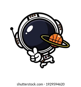 cute astronaut character vector design