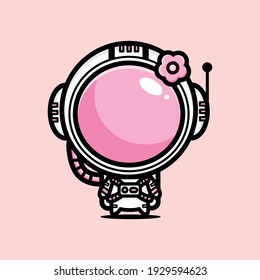 cute astronaut character vector design