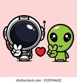 cute astronaut character vector design
