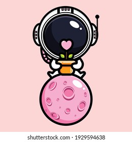 cute astronaut character vector design