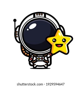 cute astronaut character vector design