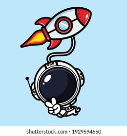 cute astronaut character vector design