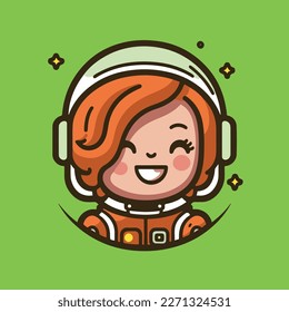 cute astronaut chibi style vector art illustration