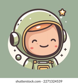 cute astronaut chibi style vector art illustration