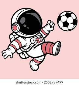 Cute Astronaut clip art Vector Icon Illustration. Science Sport flat Icon.