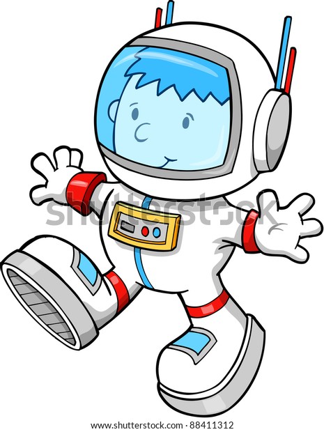 Cute Astronaut Color Cartoon Boy Sketch Stock Vector (Royalty Free ...