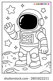 Cute astronaut coloring page