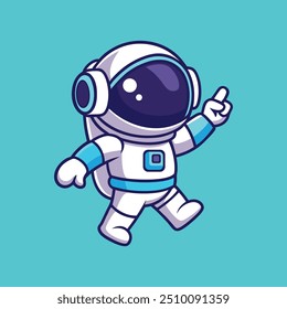 Cute Astronaut Dance Cartoon Vector Icon Illustration. Isolated Flat Cartoon Style