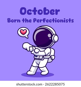 Cute Astronaut Dance Pose Cartoon Vector Icon Illustration. Science Education Icon Concept Isolated Premium Vector. Flat Cartoon Style