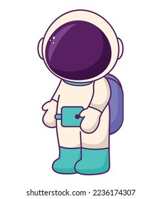 cute astronaut design over white