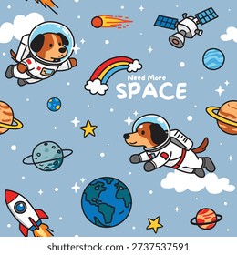 Cute Astronaut Dogs Exploring the Cosmos