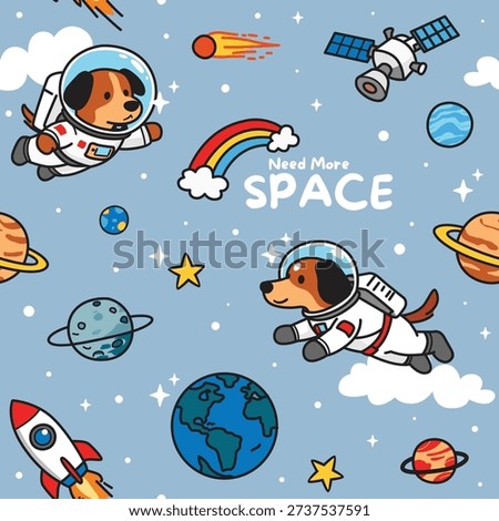 Cute Astronaut Dogs Exploring the Cosmos