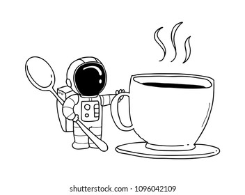 cute astronaut doodle