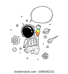 cute astronaut doodle