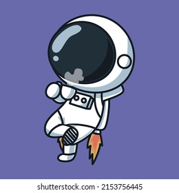 Cute Astronaut drinks coffee Cartoon Vector Icon Illustration. Science Technology Icon Concept Isolated Premium Vector. Flat Cartoon Style