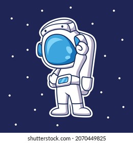 Cute astronaut with energetic pose