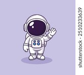 Cute Astronaut Floating Cartoon Vector Icon Illustration. Science Technology Concept Flat Cartoon Style Design.