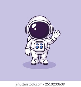 Cute Astronaut Floating Cartoon Vector Icon Illustration. Science Technology Concept Flat Cartoon Style Design.