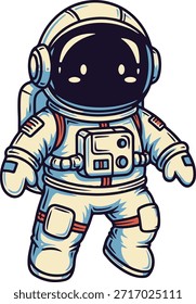 Astronauta Bonito Flutuando No Espaço Ilustração De Ícone De Vetor De Cartoon. Tecnologia Ciência Ícone Conceito Vetor